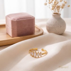 French Marquise Ring — Five Stone Crown