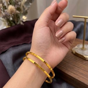 Golden Scallop 999 Hallmarked Bangle