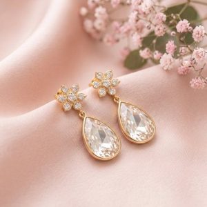 Leaf Crystal Earrings